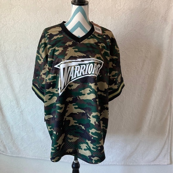 Golden State Warriors Mitchell and Ness Camo VNeck Jersey - Picture 3 of 8